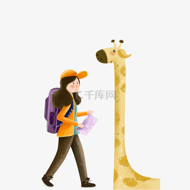 旅行的女孩免抠图