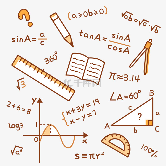 数学课堂文具公式底纹