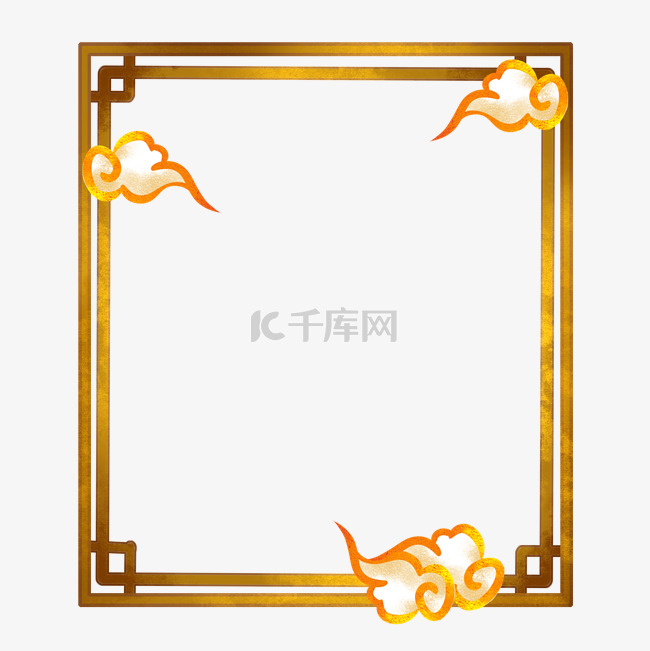 中国风传统祥云长方形边框插画