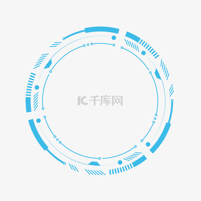 矢量青色科技感边框