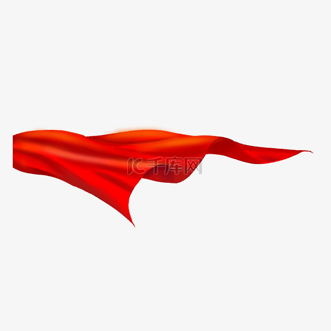 红色绸带活动海报元素