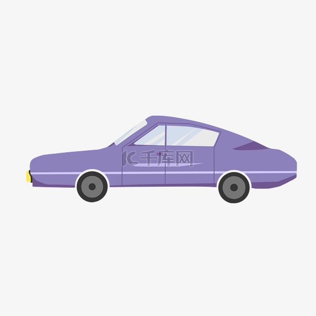 紫色卡通汽车