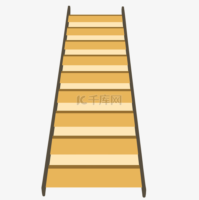 黄色台阶楼梯插画