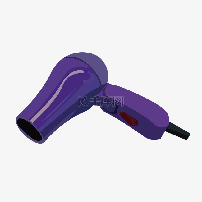 紫色的电器吹风机插画