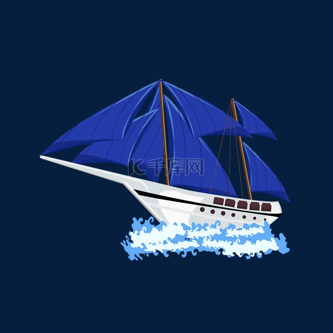 运输工具蓝色帆船