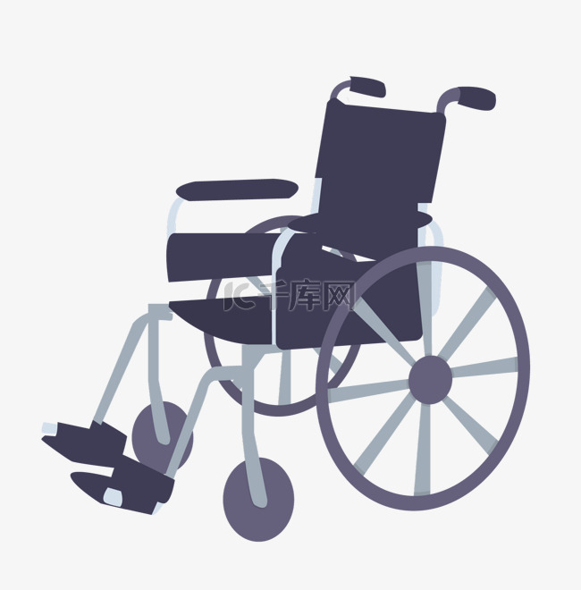 医疗轮椅矢量扁平