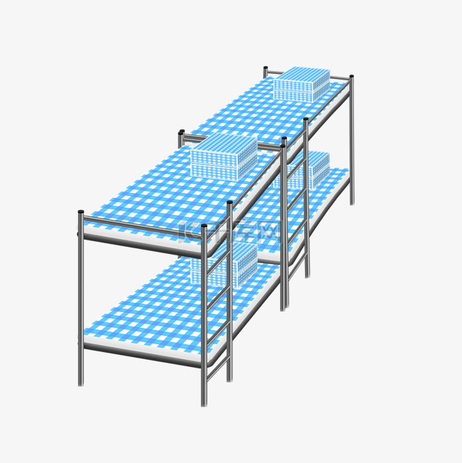 手绘宿舍上下铺插画