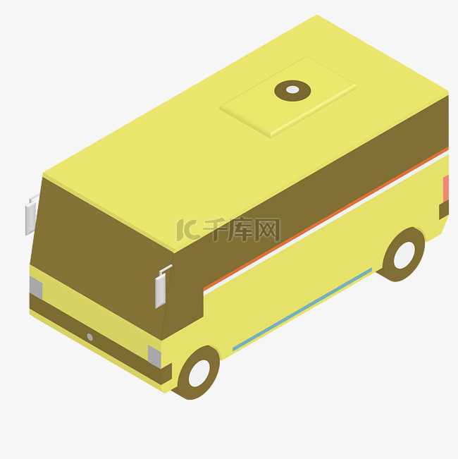 黄色立体公交车