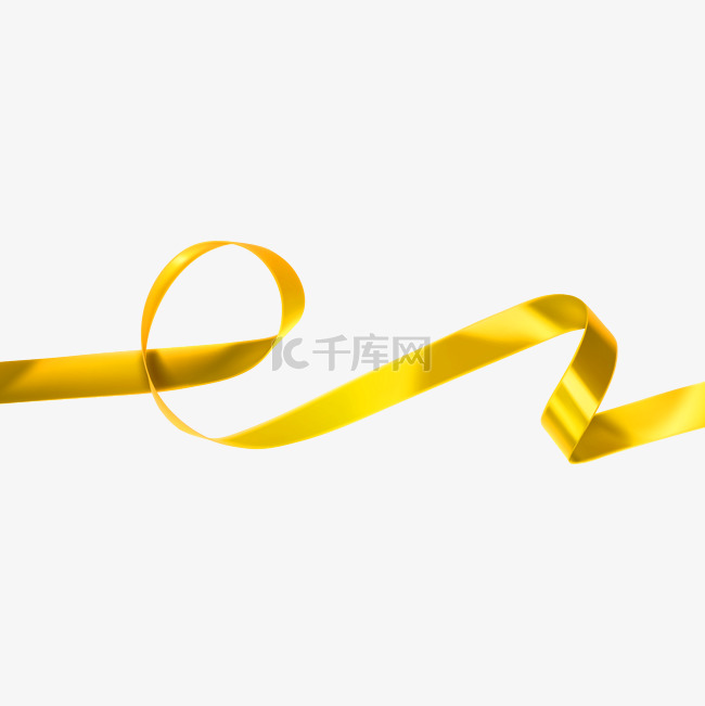 黄色抽象曲线丝带