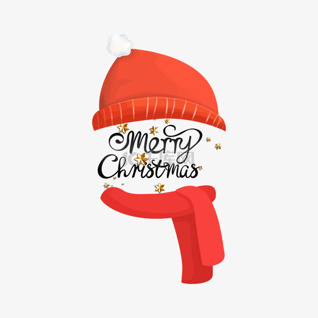 圣诞装饰红色围巾帽子