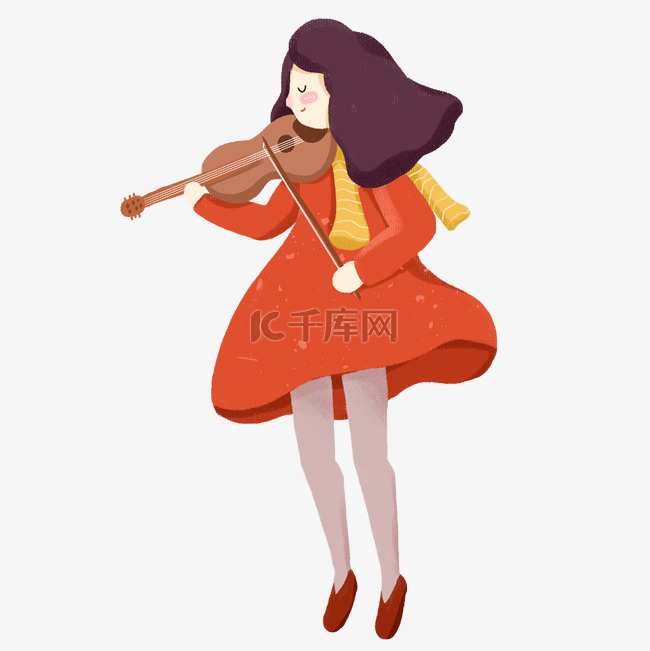 女孩拉小提琴
