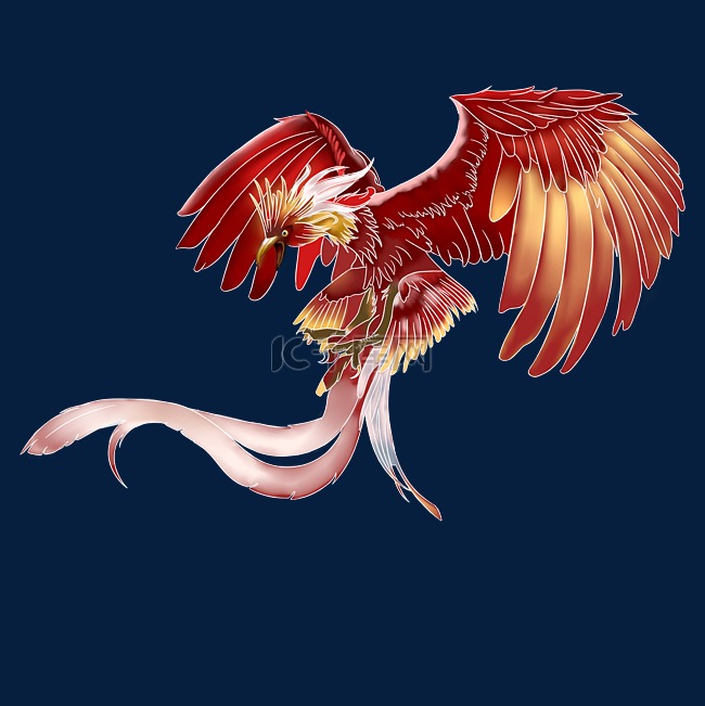 凤凰不死鸟红金中国古典神兽