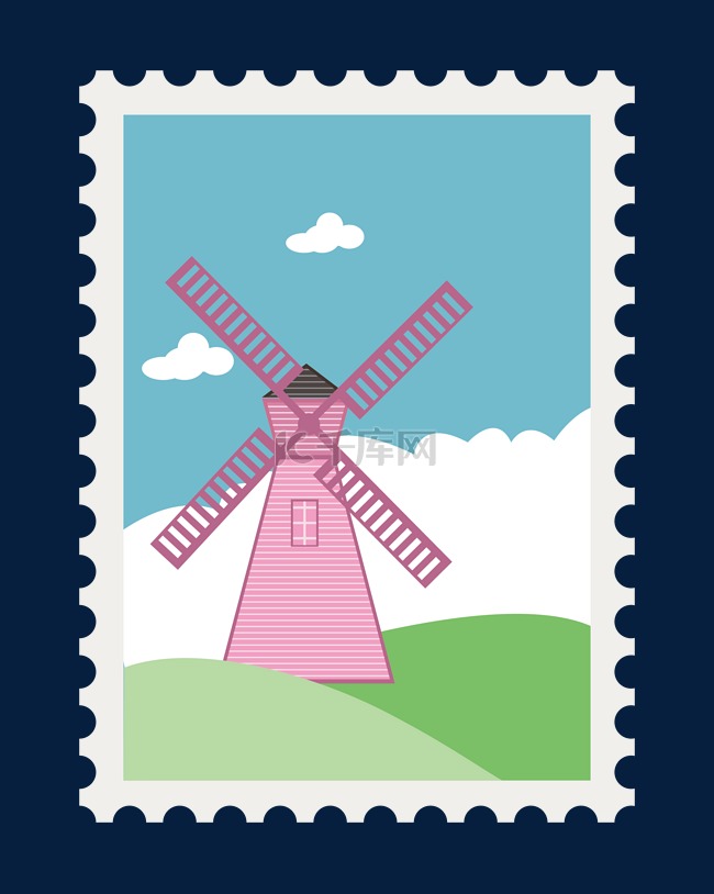 风车邮票装饰