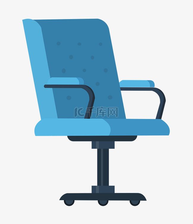 办公蓝色旋转椅子