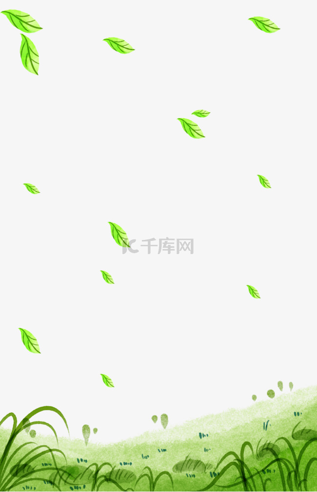 中国风水彩草地边框