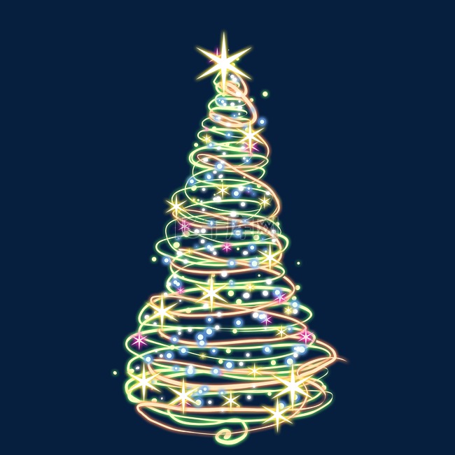 霓虹灯闪灯圣诞树