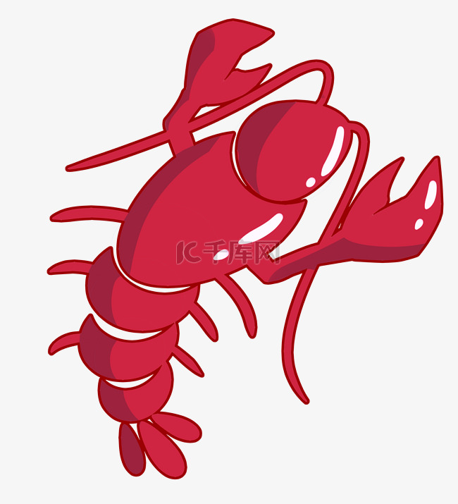 美味的红色龙虾插画