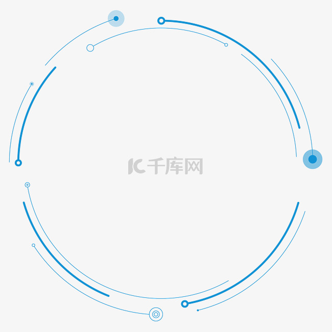 浅蓝色科技弧线圆环