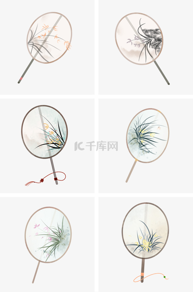 中国风古典风格古风水墨扇子