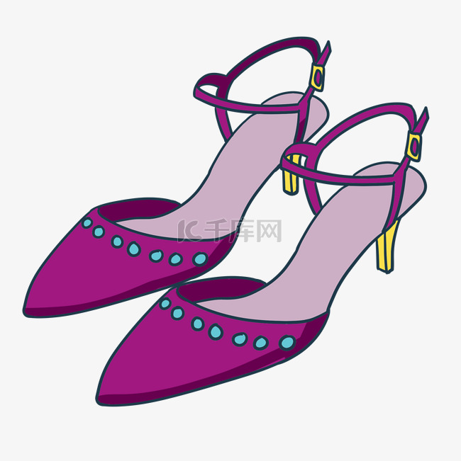 紫色夏季高跟鞋