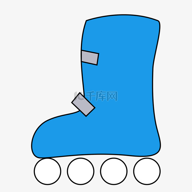 蓝色的卡通轮滑鞋图标