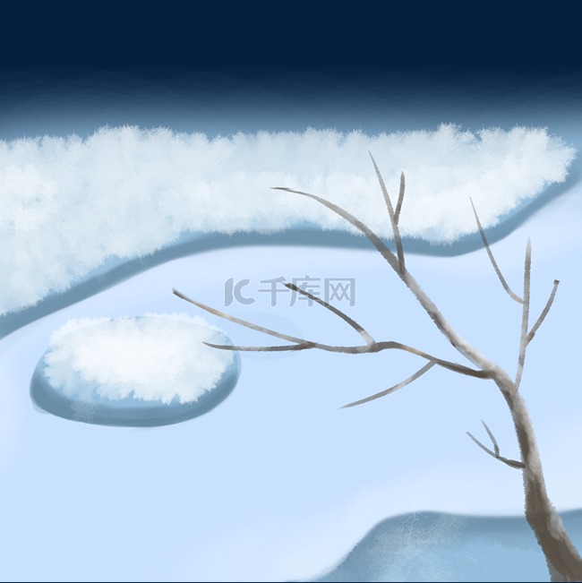 冬季小河雪景