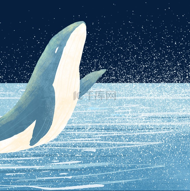 蓝色大海和鲸鱼