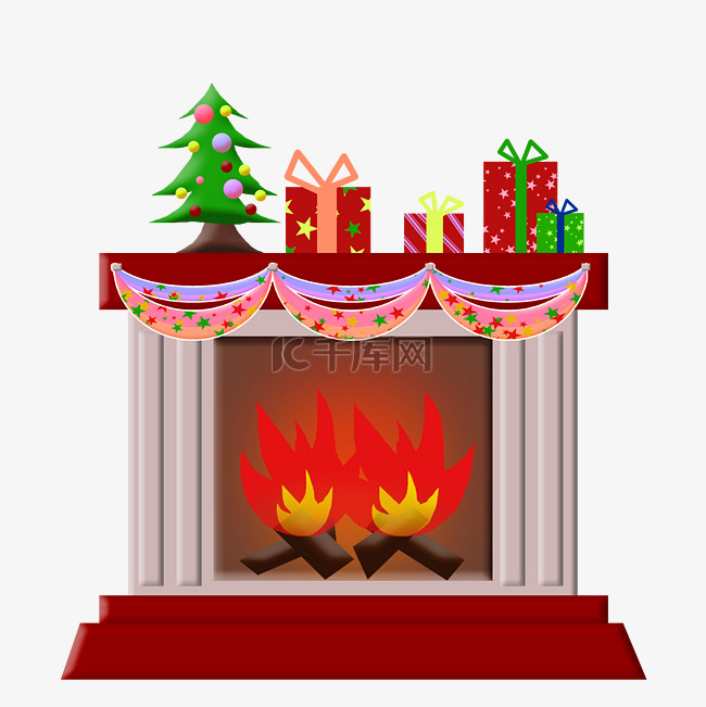 圣诞节柴火壁炉