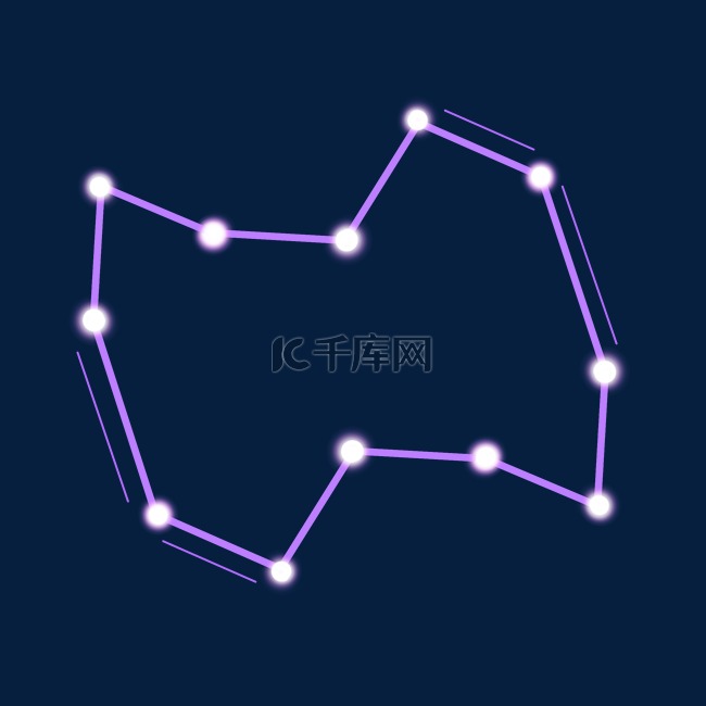 科技感简约发光紫色标题框边框免