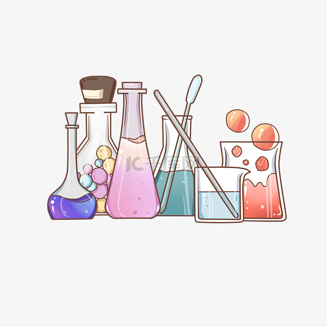 化学仪器瓶子插画