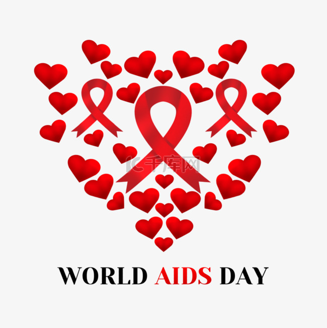 世界艾滋病日心形丝带
