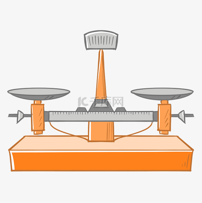 橙色天平称装饰插画