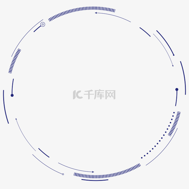 深蓝色简约圆弧科技边框