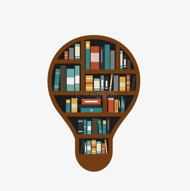 创意灯泡图书馆书架