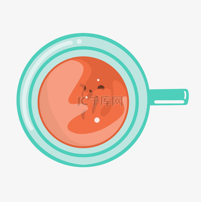 一杯红茶茶水插画