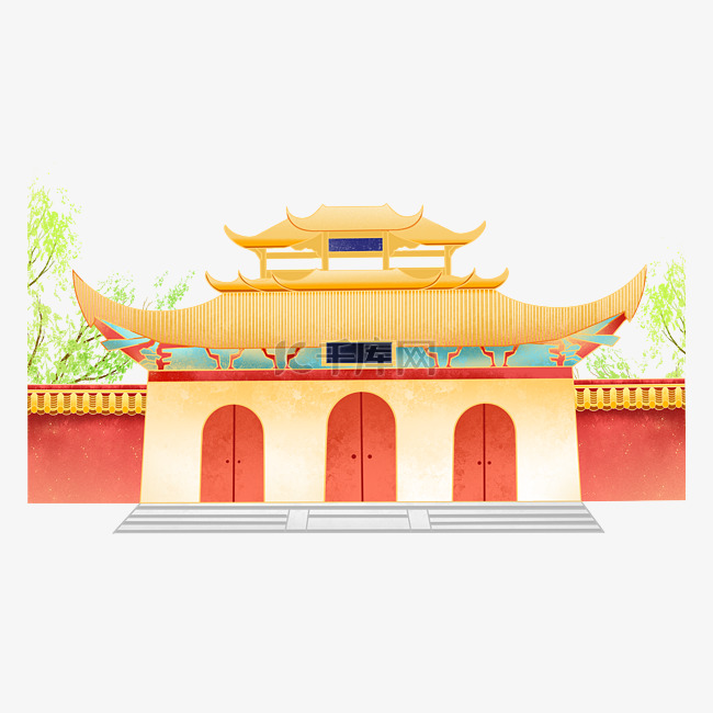 中国风国潮寺庙建筑