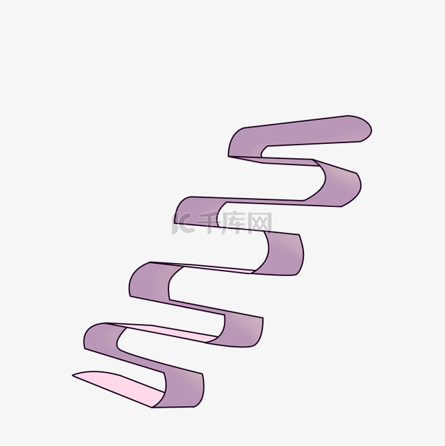 折叠的紫色楼梯插图