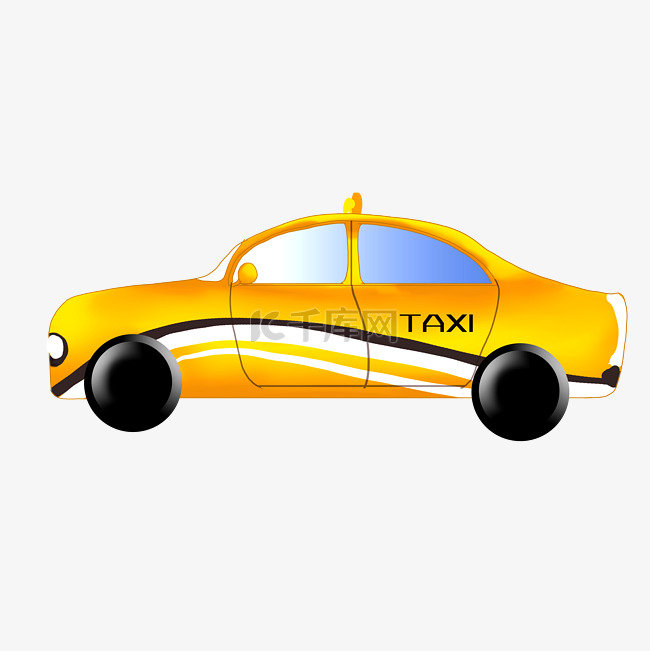 写实交通工具黄色出租车