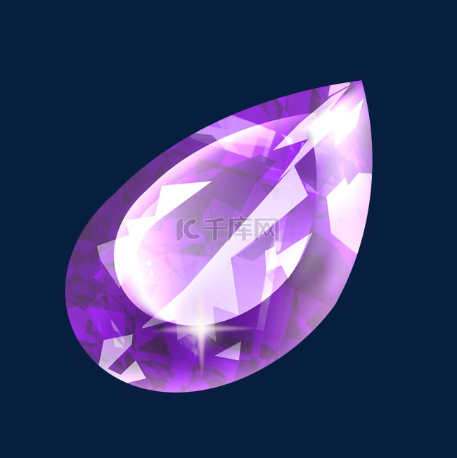 紫色水滴钻石