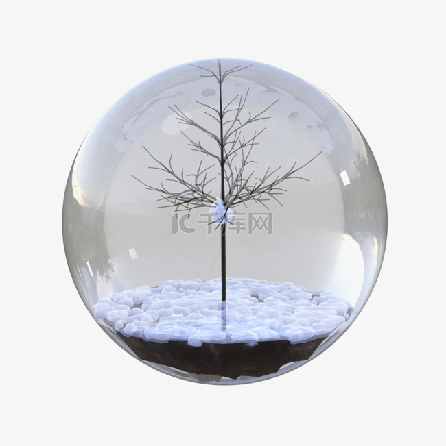 圣诞节装饰的枯枝玻璃球