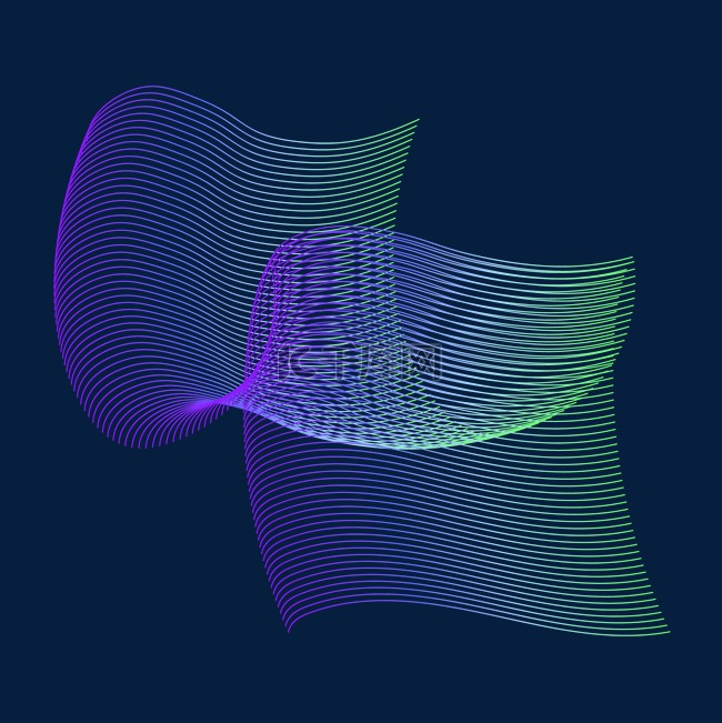 紫绿色渐变曲线