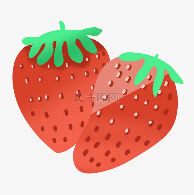 精美红色草莓插画