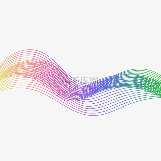 彩色动感波浪科技感线条