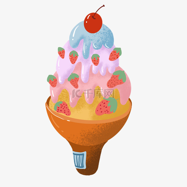 夏季彩色平面设计冰淇凌