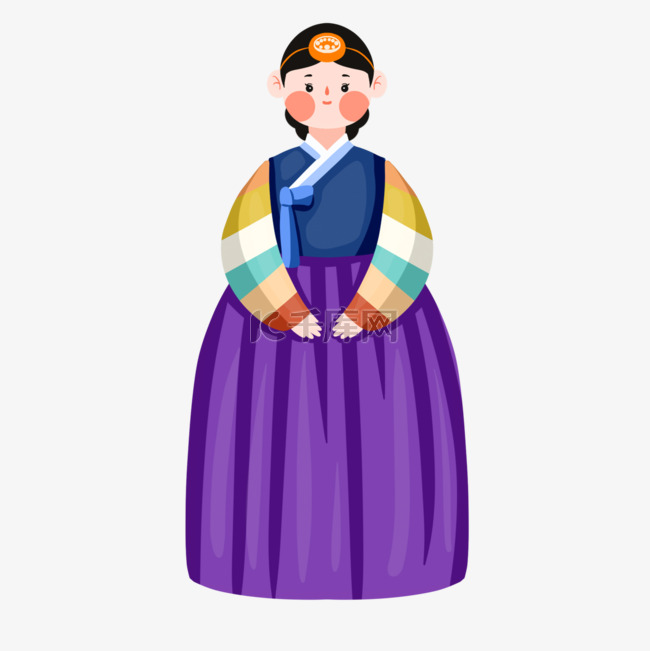 韩国朝鲜服饰人物图片紫蓝