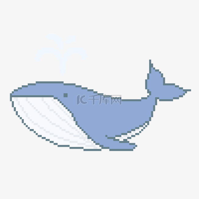 像素风喷水的鲸鱼