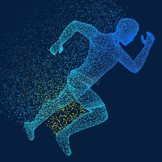人体奔跑科技运动智能魔幻数据光