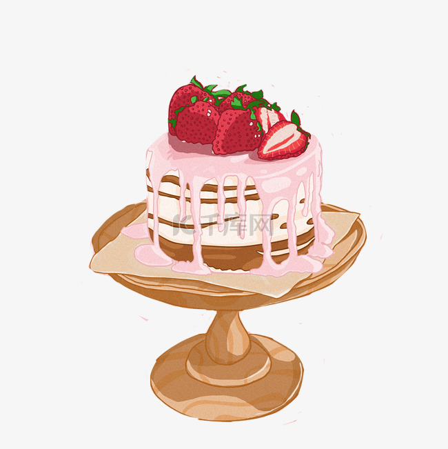 奶油草莓蛋糕素材