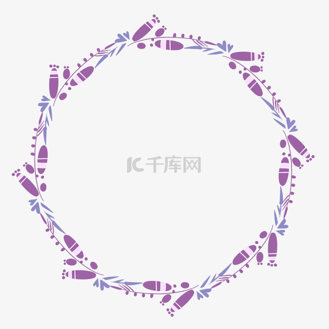紫色系花朵花环