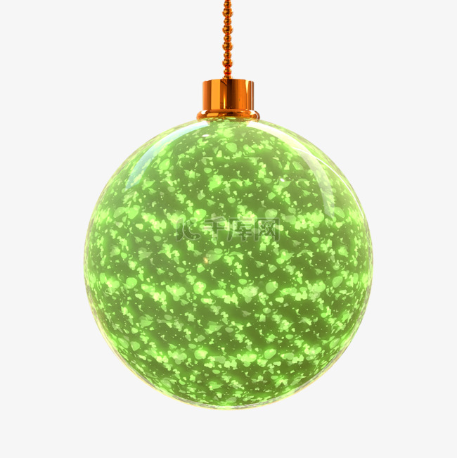3d浅绿色的光效圣诞球